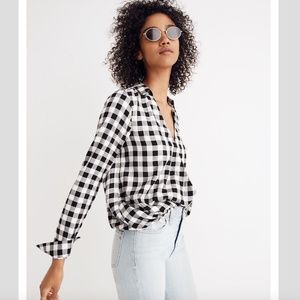 Madewell Wrap-Front Shirt in Buffalo Check